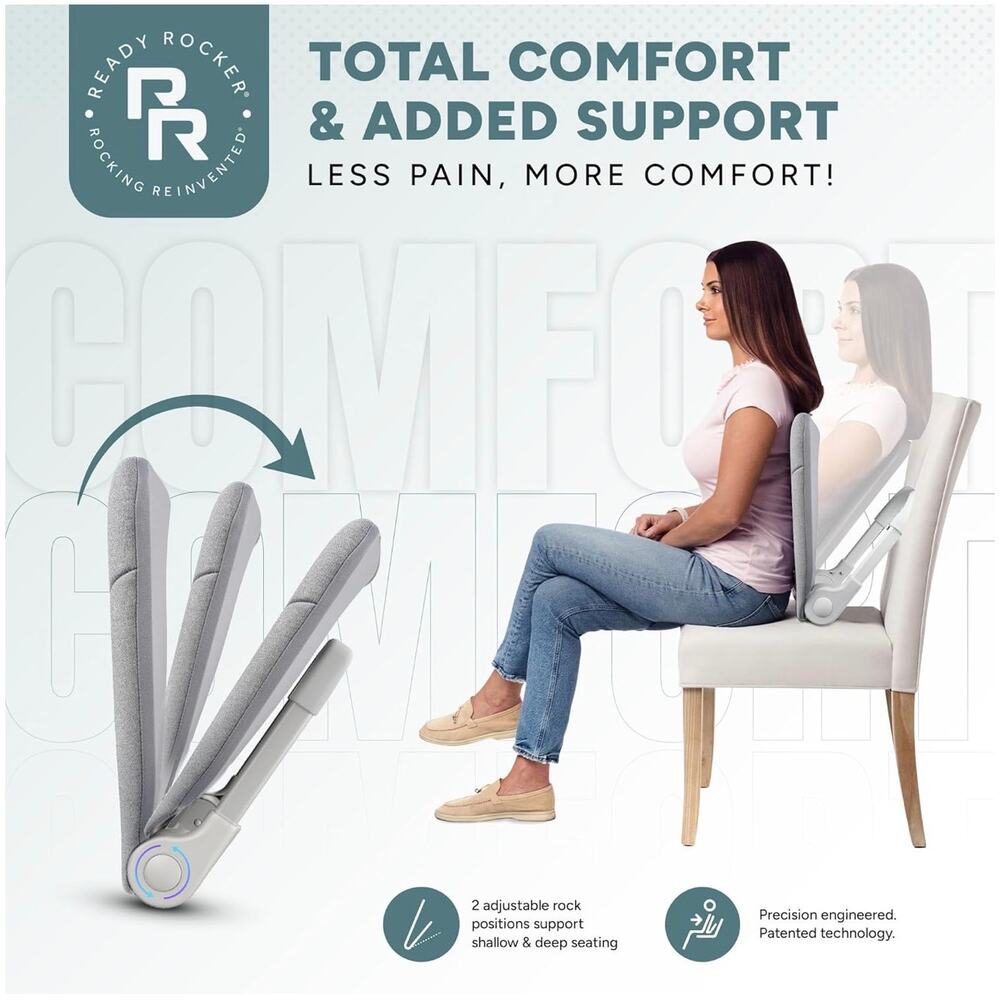Ready Rocker Portable Back Support Rocker Cloud Gray